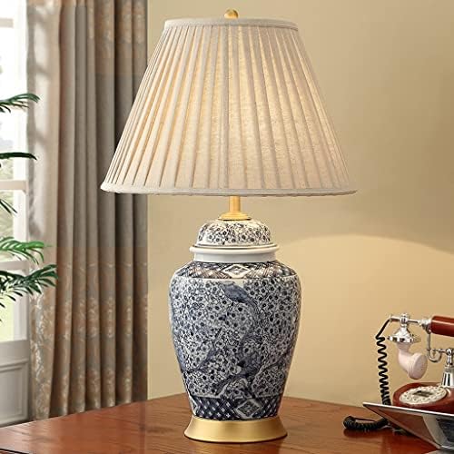 ZLXDP Сина и бела порцелан Голема керамичка маса ламба спална соба креветна ламба дневна соба стари лица