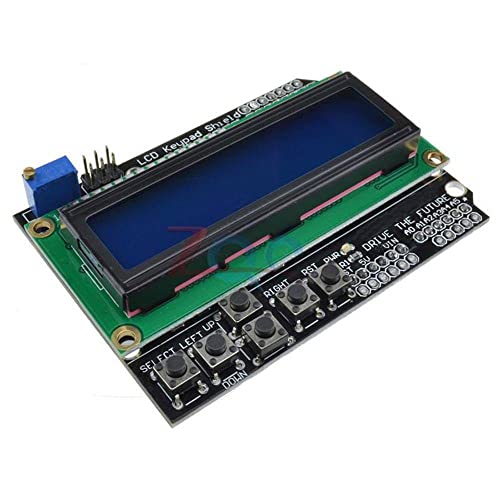 LCD дисплеј за Arduino 1602 модул на тастатурата за штит 16x2 5V сино задно осветлување со приказ на бел збор за Atmega328 Atmega2560