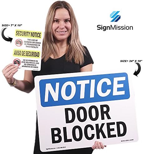 Знак за известување OSHA - Вратата заклучена за време на работното време | Цврст пластичен знак | Заштитете ја вашата деловна активност,