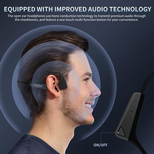 Вигфар Коска Спроводливост Слушалки Премиум Отворено Уво Безжичен Bluetooth Спортски Слушалки Со Микрофони, Swoatproop Водоотпорен Безжични