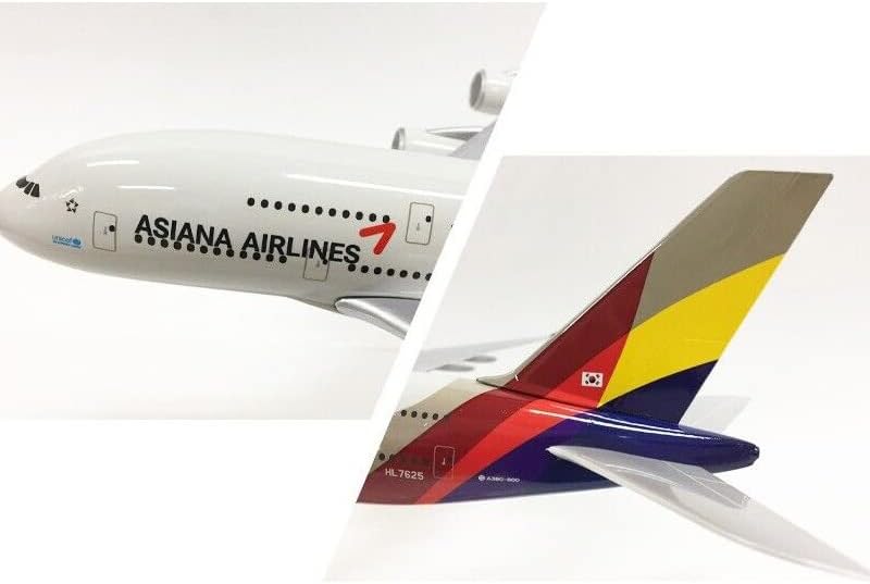 1: 400 легури Асијана ерлајнс A380 модел на авион модел на авиони модел диекаст авијациска изложба дома