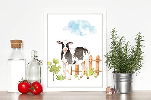 ГУБРАНДИН ФАРМ РУДЕРИЈА ПРИНЦИЈА youубите, додека кравите доаѓаат дома постер фарма куќа расадник украс акварел wallидни уметности смешни