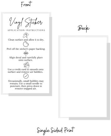 Винил Налепница Апликација Инструкција Картичка / Физички Печатени 2 х 3.5 инчи Големина Бизнис Картичка | Белата Картичка Дизајн