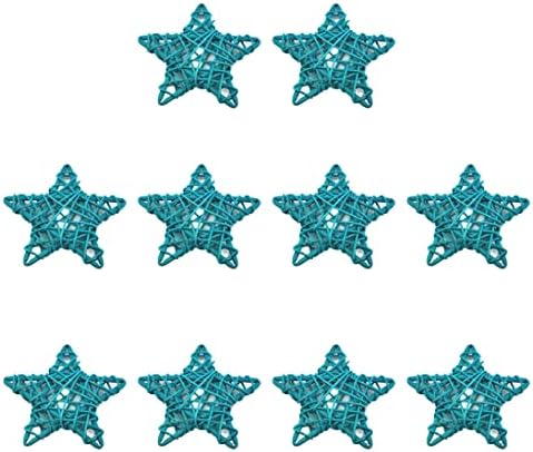 Nirelief 10 парчиња starвезда во облик на ратан топки декорација, плетен венец пролетни украси Декоративни виси плетени топки плетени