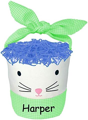 Персонализирана зелена Велигденска корпа - Велигденска торба за лов на јајце за подароци Декорација на забава - Име на обичај