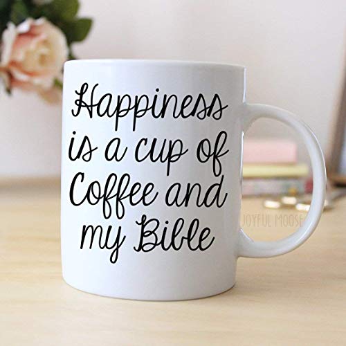 Среќата е чаша кафе &засилувач; мојата библијата кригла