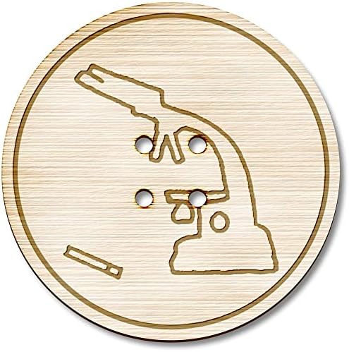 Азиеда 8 x 23мм „микроскоп“ тркалезни дрвени копчиња