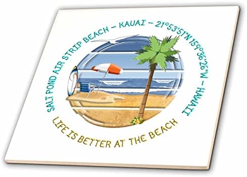 3drose Американски плажи - Сол Езерцето Воздух Лента Плажа, Кауаи, хаваи кул подарок-Плочки