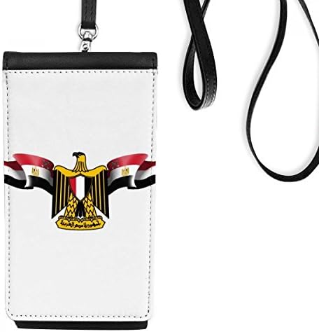 Арапско Египетско знаме Национален амблем телефонски паричник чанта што виси мобилна торбичка црн џеб