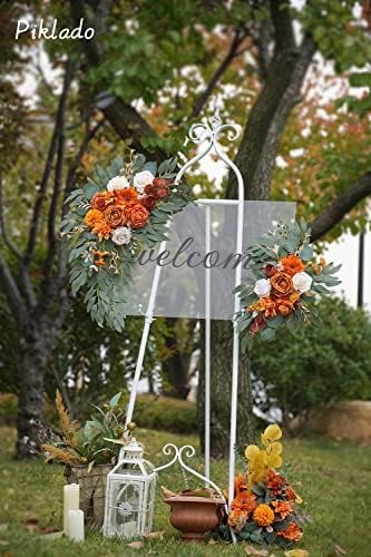 Пикладо Вештачки Цвет Swag Сет од 2 За Свадба Добредојде Знаци Цветни Украси И Свадба Прием Церемонија Знаци