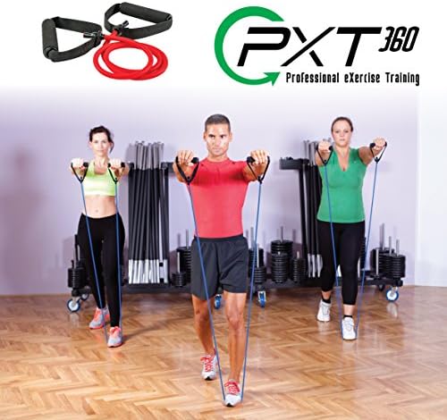 Ленти за отпор со Рачки од PXT360 | Комплетен Сет од 5 Тешки Тежини Лента За Цевки за Вежбање од 5 до 50 килограми / Препорачана Физикална Терапија