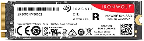 Seagate IronWolf 525 SSD 2tb Nas Внатрешна Цврста Состојба Диск-SATA M. 2, PCIe Gen 4 брзини ДО 5000MB/s, 1,8 m часа MTBF, 0,7 DWPD,