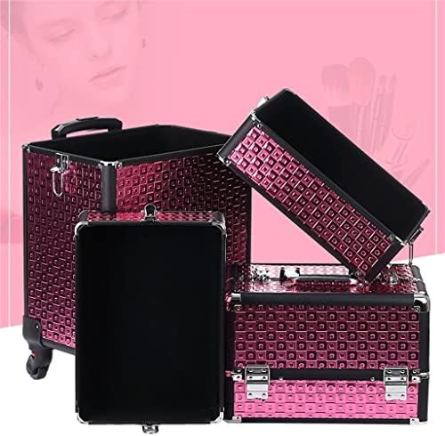 ФЕЕР Мултифункционална Повеќеслојна количка кутија За Шминка Од Алуминиумска Легура Шминкер И Кутија За Шминка Кутија Со Алатки
