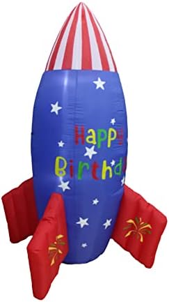 Два патриотски и роденденски украси за украси, вклучуваат 6 нозе високи ден на независност на 4 -ти јули надувување на американскиот ќелав орел