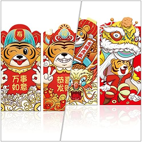 Неродеко 12 парчиња Новогодишни Црвени Пликови Кинески Фестивал Парични Пакети Креативни Црвени Пакети