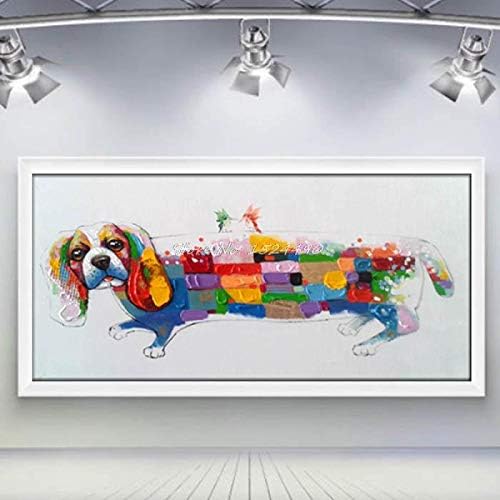 Skyinbags Голема рака насликана модерна масло сликарство на платно, апстрактна обоена колбас кучиња wallидни слики уметнички дела декор за дневна