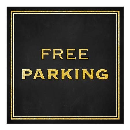 CGSignLab | „Бесплатно паркирање -класично злато“ прозорецот за лепење | 5 x5