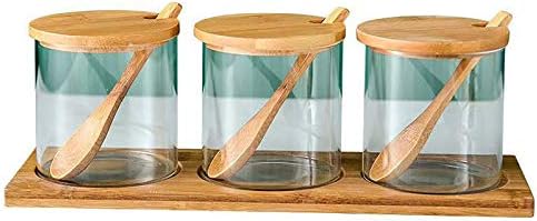 Кујна зачинети тегла стакло за зачинување на домаќинства за зачинување на теглата, поставена креативна зачинета кутија за зачинување на