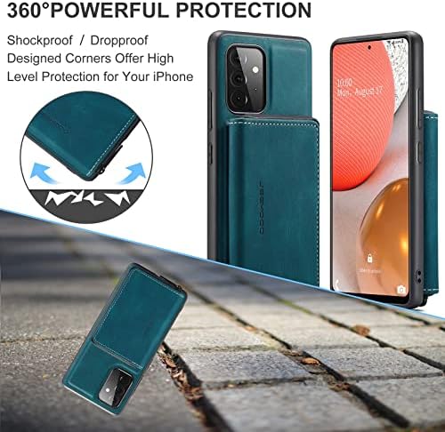 Заштитна Футрола 2 во 1 Одвојлива Кутија За Паричник За Samsung Galaxy A72 5G, Кожна Тенка Кутија За Враќање На Телефонот Отпорна На Удари,