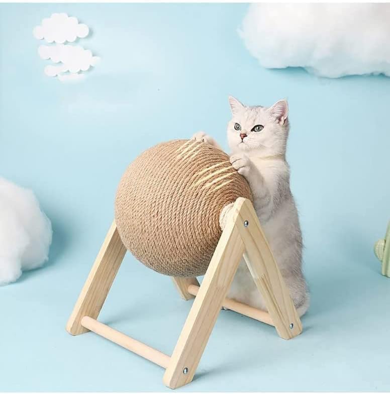 Ouhoe Депресија играчка за мачки топка, мала гребеница со мачки сисал топка затворен мачки гребење интерактивен тренинг вежба играчка