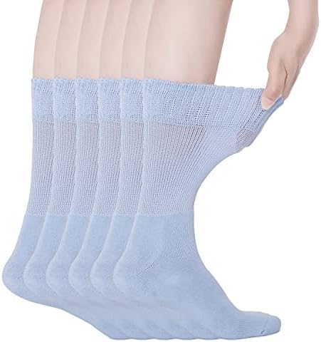 Кајхома Екстра меки памучни дијабетични чорапи за жени 9-12, лабава фитинг чорапи на екипажот