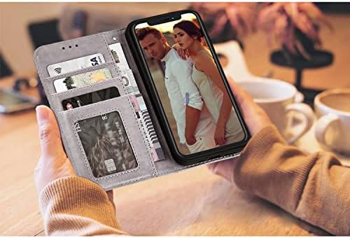 Eteky Iphone 14 Pro Случај Со Држач За Картички, Врежана Шема На Мандала PU Кожа Заштитен Капак На Паричникот Отпорен На Удари за
