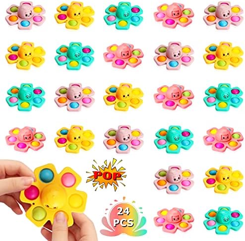 Soullife 24 пакет за печатот на меурчиња за меурчиња, играчки, поп сензорни popper fidget spinters играчки најголемиот дел,