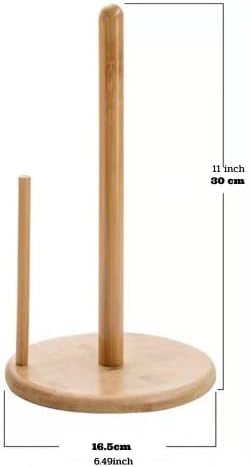 Држач за држачи за хартија од врвот бамбус совршен за организација и декор за кујна и бања, вклопувања од хартиени крпи