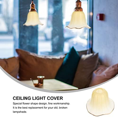 Стаклена ламба сенка shadeвонче за сенка на светло замена на цветна замрзната гроздобер стил на ламба за покривање на табели