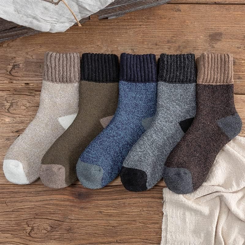 Geltdn 5pairs/многу зимски задебели волна чорапи машки пешкир чувајте топли чорапи од памук за машки термички
