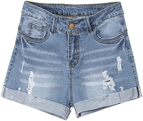 Gufesf женски тексас шорцеви летни обични кратки панталони затегнати Jeanан шорцеви обични шорцеви за жени плус големина