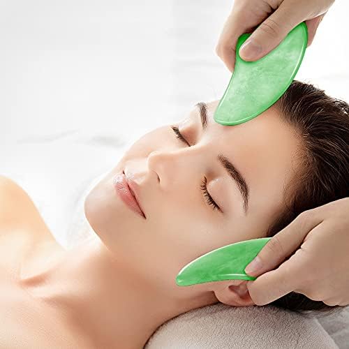 Litthing Jade Roller gua sha set gua sha алатки за лице gua sha board алатка за масажа Постави валјак за нега на кожата на лицето, намалување