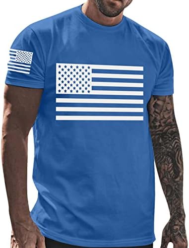 Bmisegm летни мажи кошули маички масти за независност на денот на независноста, случајно мека и удобна мала печатена маица со памук