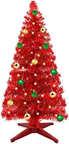 Турнир Божиќен декор 4 нозе црно дрво од дрво со густа 225 гранки стабилна база, оган ретардант вештачко целото Божиќно дрво Божиќна декорација