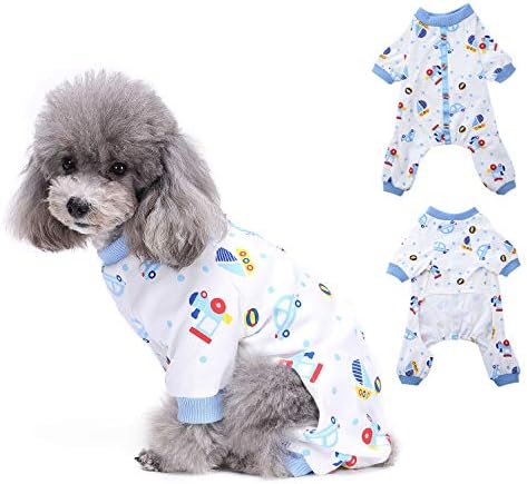 Ранфи памук Мало кучиња пижами скок печатено кученце мачка ПЈС со нозе смешно милениче што спие целокупна облека мека кошула