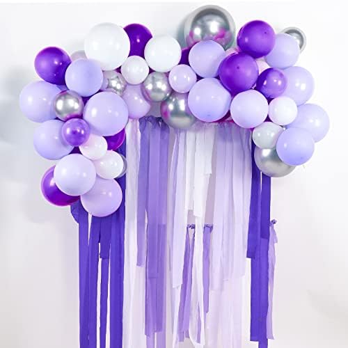 PartyWoo Purple Crepe Paper Treamers 10 ролни