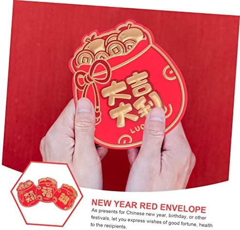 Јардве 18 парчиња Година На Тигарскиот Црвен Плик Џебен Паричник Кинески Пакети Со Среќни Пари Пролетен Фестивал Црвена Обвива Хартија Обложена