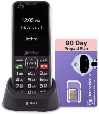 Јетро SC490 4g Отклучен Бар Стил Високи Мобилен Телефон со Phone 45 Телефон План за 90 Дена - Неограничен Разговор И Текст И 2gb Податоци,