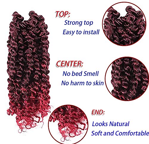 2 Пакувања Страст Пресврт Капчиња коса 10 инчен Краток Боемски Плетенки Синтетички Екстензии За Коса