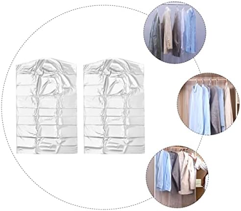 60 парчиња чанти Прозорци Јакни Складирање Облека, Хотелски Запечатени Палта За Перење Кошули За Чистење, Бели Проѕирни Наметки