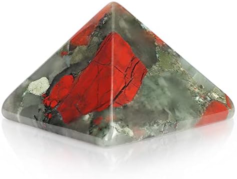HXSWKK 1,6 Африкански крвен камен оргон пирамида за позитивна енергија - кристални пирамиди за успех на богатство, просперитет, чакра за