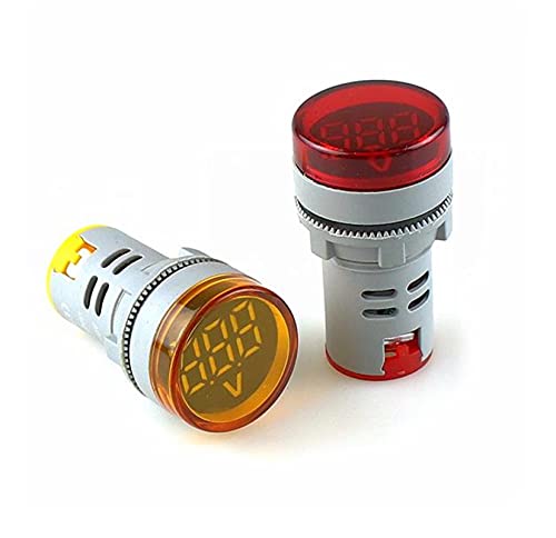 KQOO 1PCS DIY дигитален волтметар 22mm Round AC 60-500V напон на напон на напон на напон, монитор за монитор LED индикатор за
