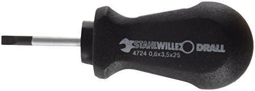 Stahlwille 47241045 Carburettor Screwpriver Drall, Slotted Stubby Screwdriver, изработен од хромирана легура челик w/хромирана позлатена завршница,