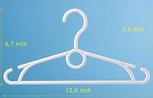 Домашни домашни закачалки за пластични облеки - 12,6 инчи - 360 ° вртење на кука - издржлива издржлива - странични куки за шпагетис и бебиња