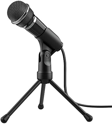 Доверба 21671 Starzz Микрофон со 3,5 mm Приклучок, Прекинувач За Исклучување, Статив И Сплитер Кабел ЗА КОМПЈУТЕР и Лаптоп