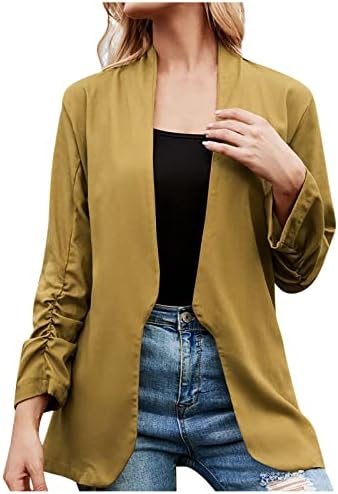 Современи врвови со долги ракави за жени плус големина дома зимска цврста боја блуза лапел мека вклопена полиестерска блуза