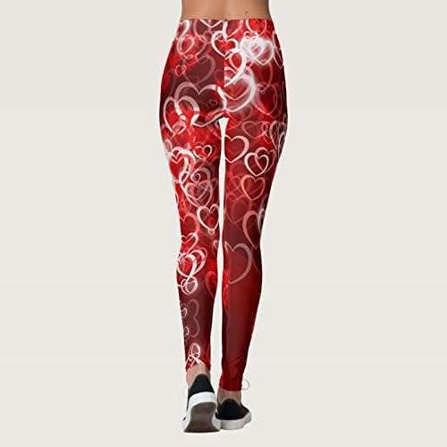 Iius Валентин хеланки за жени срцеви печати со висока половината јога кои работат со хеланки меки четкани еластични панталони за тренингот со џогер