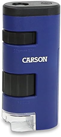 Карсон MicroMini 20X LED Осветлен Џебен Микроскоп Со Вградена LED И УВ Фенерче &засилувач; Џеб Микро 20x-60x LED Осветлен Микроскоп