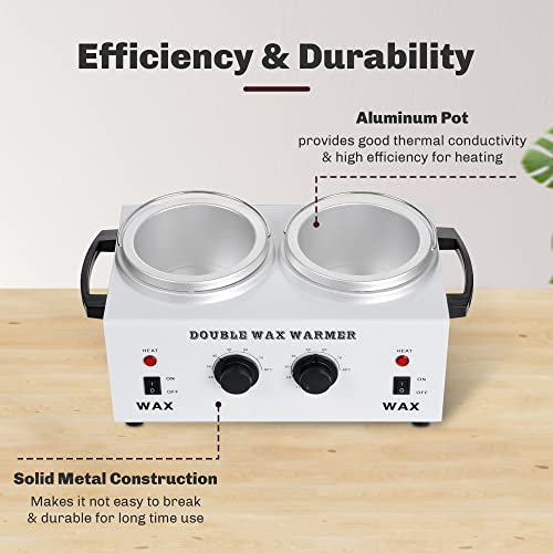 AW Dual Pot Wax Wax Posedual Professional Electric Geater Dual Parrafin топла опрема за кожа на лице со загради за покрити