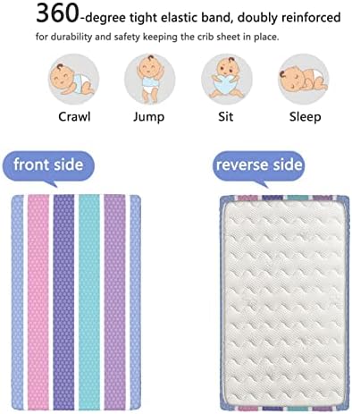 Пастено тематски вграден креветче за креветчиња, стандарден сад за креветчиња, вграден лист меки и кревети за кревети за постелнина за момчиња или девојчиња или ра